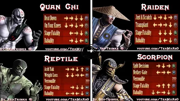 Hướng Dẫn Skill Mortal Kombat XL – Thành Thạo Combo, Fatality và X-Ray 2 Hướng Dẫn Nhân vật và combo trong Mortal Kombat XL
